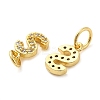 Brass Micro Pave Cubic Zirconia Pendants KK-M273-02G-S-2