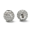 CZ Brass Micro Pave Grade AAA Clear Color Cubic Zirconia Round Beads KK-O065-8mm-05P-NR-5