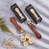 Brass Wax Seal Stamps with Wood Handle AJEW-WH0412-0356-5
