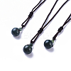Natural Moss Agate Pendant Necklaces NJEW-P241-A04-1
