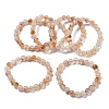 Natural Citrine Round Beads Stretch Bracelets for Women BJEW-Z158-03C-03-4