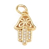 Brass Micro Pave Clear Cubic Zirconia Pendants LS-KK-H273-08G-1