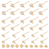 38Pcs 3 Size Brass Ball Stud Earring Post KK-AR0003-01-1