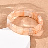 Dyed & Heated Natural Carnelian Faceted Beaded Stretch Bracelets for Women BJEW-K251-08E-3