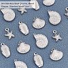 16Pcs 4 Style 304 Stainless Steel Pendants STAS-UN0024-64-4