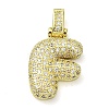Brass Micro Pave Clear Cubic Zirconia Pendants KK-M279-01G-F-1