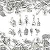 100pcs 10 Style Tibetan Style Alloy Pendants TIBEP-CJ0001-27-3