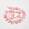 Cherry Quartz Glass Teardrop Beads Strands G-E254-27B-2