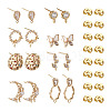 Brass Clear Cubic Zirconia Stud Earring Findings KK-TA0001-04G-2