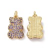 Brass Micro Pave Cubic Zirconia Pendants ZIRC-F134-23G-01-1