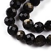 Natural Golden Sheen Obsidian Beads Strands G-S345-6mm-20-4
