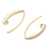 Brass Micro Pave Clear Cubic Zirconia Earring Hooks KK-G516-03G-2