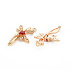 Rack Plating Brass Micro Pave Clear Cubic Zirconia Pendants KK-T060-66C-RS-3