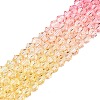 Gradient Color Baking Paint Glass Bead Strands DGLA-A039-T6mm-A02-4