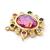 Brass Cubic Zirconia Pendants KK-G419-04G-03-4