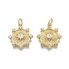 Brass Micro Pave Clear Cubic Zirconia Pendants KK-R133-026-NF-1
