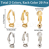 40Pcs 2 Colors Brass Clip-on Earring Converters Findings KK-SC0004-18-2