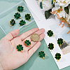 12Pcs Saint Patrick's Day Alloy Enamel Shamrock Brooch JEWB-FH0001-64B-3