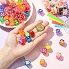 UV Plating Opaque Acrylic Beads JACR-CJC0002-03-4