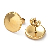 Ion Plating(IP) 304 Stainless Steel Flat Round Ear Studs for Women EJEW-P234-13G-2