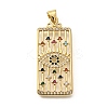Rack Plating Brass Micro Pave Cubic Zirconia Pendants KK-L226-030G-04-1