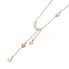 Ion Plating(IP) 304 Stainless Steel with Polymer Clay Rhinestone Necklaces NJEW-G081-09RG-1
