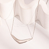 304 Stainless Steel V Shaped Pendant Necklaces for Women NJEW-Z086-01P-1