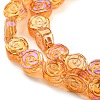 Full Rainbow Plated Electroplate Transparent Glass Beads Strands EGLA-G037-01A-FR03-3