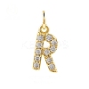 Brass Cubic Zirconia Pendants with Jump Rings FIND-PW0024-09R-1
