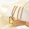201 Stainless Steel Virgin Mary Pendant Wheat Chain Necklaces for Men NJEW-S387-09G-01-1