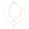 Brass Cable & Satellite Chains 3 Layer Necklaces NJEW-JN04499-4