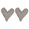 Rack Plating Heart Brass Pave Clear Cubic Zirconia Stud Earrings EJEW-I310-03P-2
