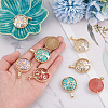 8Pcs 4 Styles Natural & Synthetic Mixed Gemstone Pendants G-PH0002-39G-3