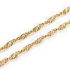 Brass Singapore Chain Necklace NJEW-TA0001-17-3