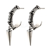 C-Shaped with Cone Brass Stud Earrings EJEW-S261-06G-4