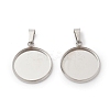 304 Stainless Steel Pendant Cabochon Settings STAS-I328-01F-P-1