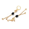 Rhinestone Heart Leverback Earrings with Glass Beaded EJEW-K256-31KCG-2