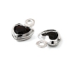 Heart Brass Glass Charms KK-S385-01S-01-2