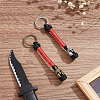 2Pcs 2 Colors Handmade Spartan Nylon Parachute Cord Keychain for Men KEYC-DR0001-13-4