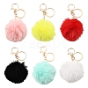 Faux Rabbit Fur Pom Pom Ball Keychain KEYC-FS00031-01-4