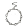 Anti-Tarnish 304 Stainless Steel Oval Link Chain Anklets AJEW-A057-05P-1
