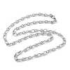 Tarnish Resistant Unisex 304 Stainless Steel Textured Cable Chain Necklaces LS-STAS-L127-01P-1