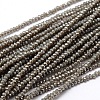 Faceted Rondelle Full Rainbow Plated Electroplate Glass Beads Strands EGLA-M004-2mm-A13-1