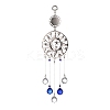 Alloy Flat Round & Sun & Moon Turkish Blue Evil Eye Pendant Decoration LS-HJEW-M002-13AS-2