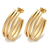 Letter C 202 Stainless Steel Multi Layered Stud Earrings EJEW-H003-14G-1