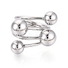 Adjustable 304 Stainless Steel Cuff Rings STAS-T066-80P-2