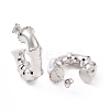 Clear Cubic Zirconia Bamboo Stick Stud Earrings EJEW-G343-05P-2