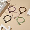 Natural & Synthetic Gemstone Beads Stretch Bracelets BJEW-JB09206-2