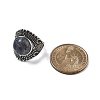 Natural Sodalite Adjustable Rings RJEW-I108-03AS-16-5