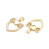Brass Micro Pave Clear Cubic Zirconia Pendants KK-N254-201G-2